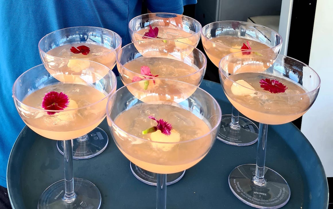 Lychee blossom cocktail onboard Rottnest Cruises