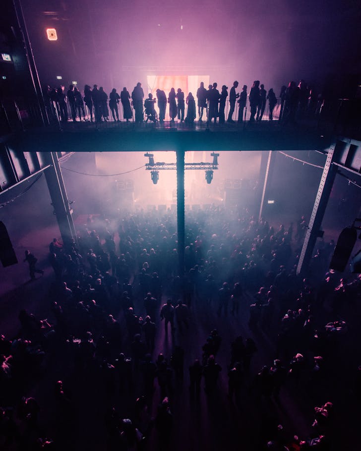 a warehouse party