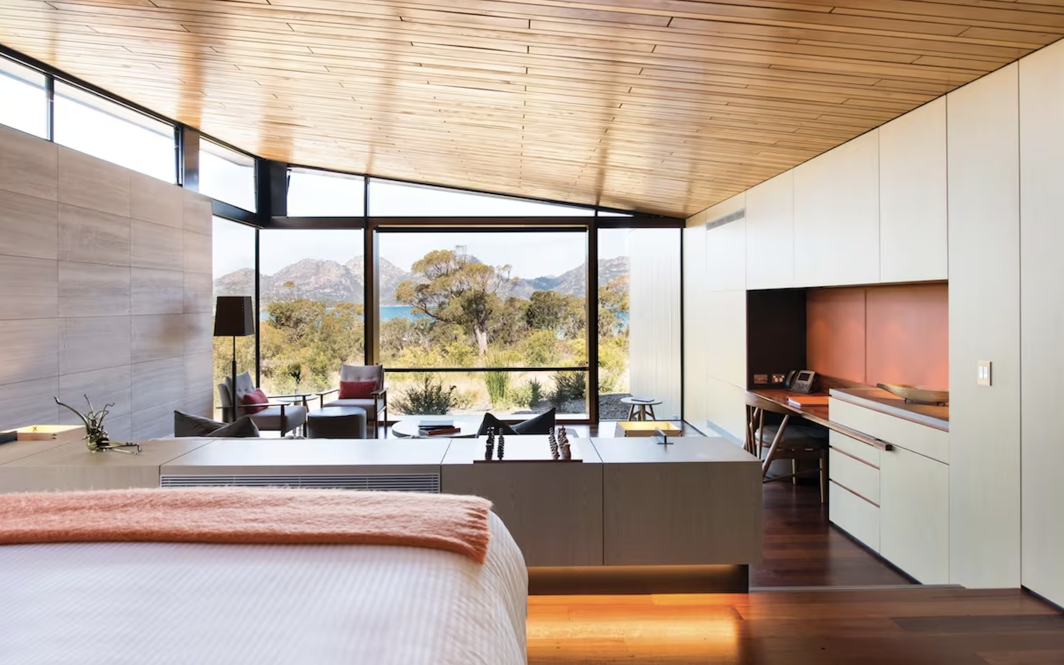 Saffire Freycinet Coles Bay Tasmania premium bedroom suite