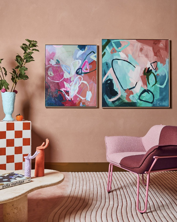 Cassi George bright art in colourful home