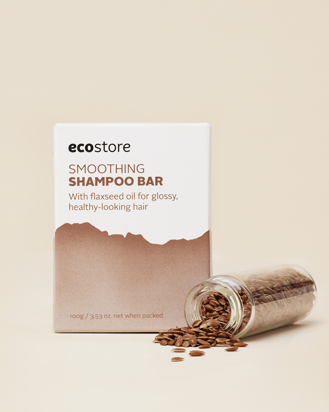Ecostore shampoo bar and flaxseeds.