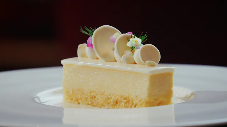 a slice of cheesecake on a plate
