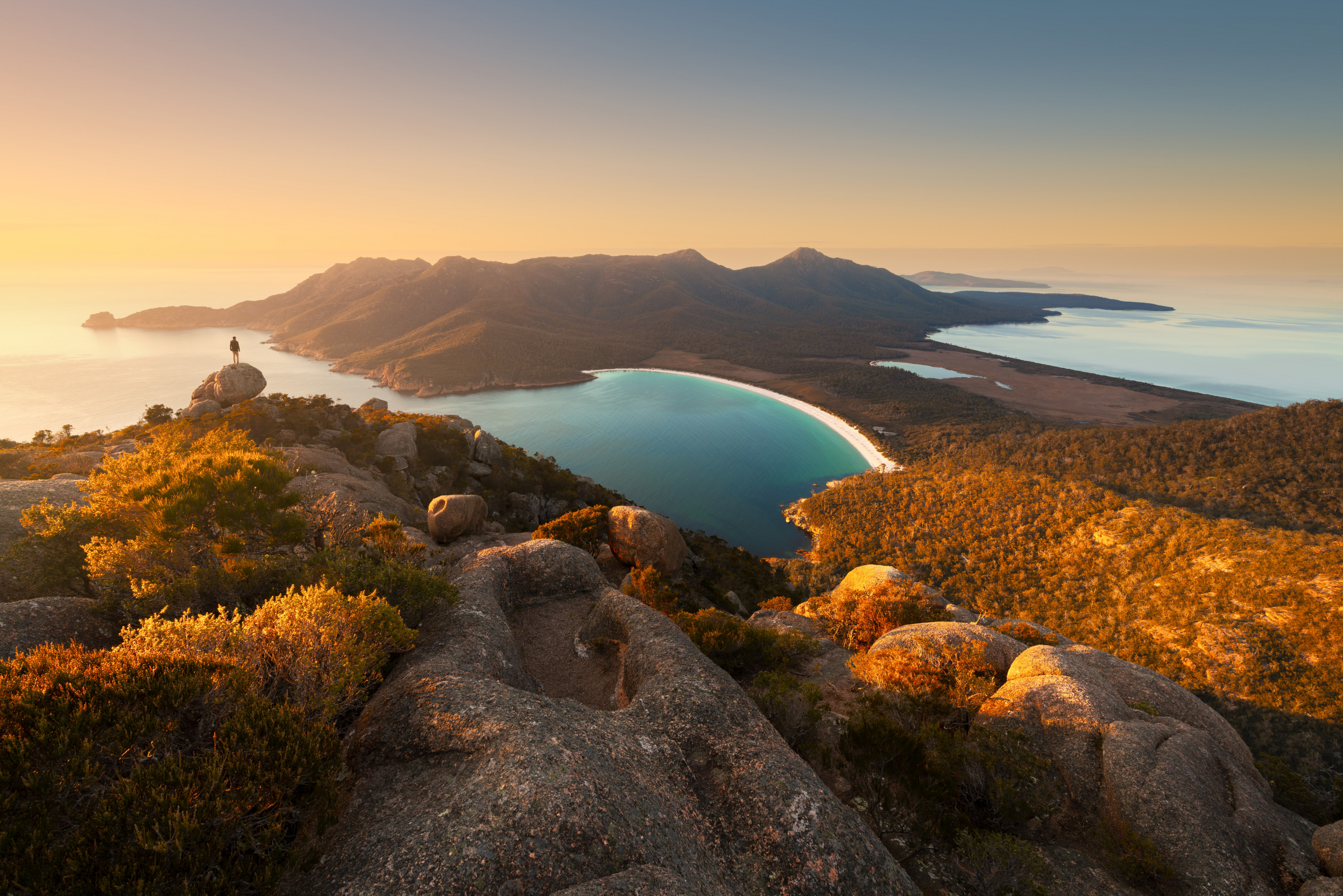 sunrise at wineglass bay