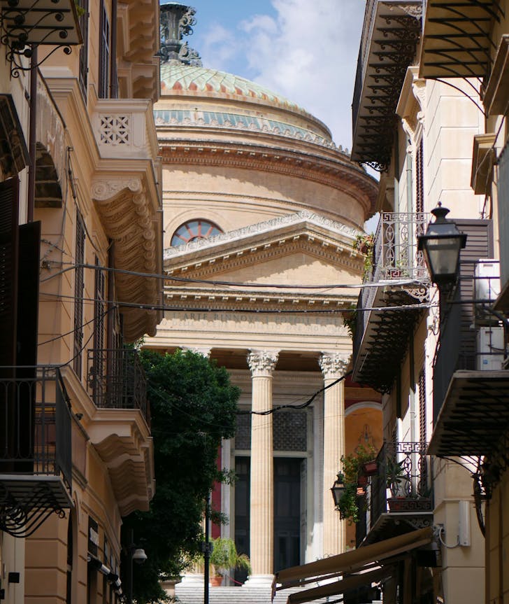 a laneway leading to a theatre