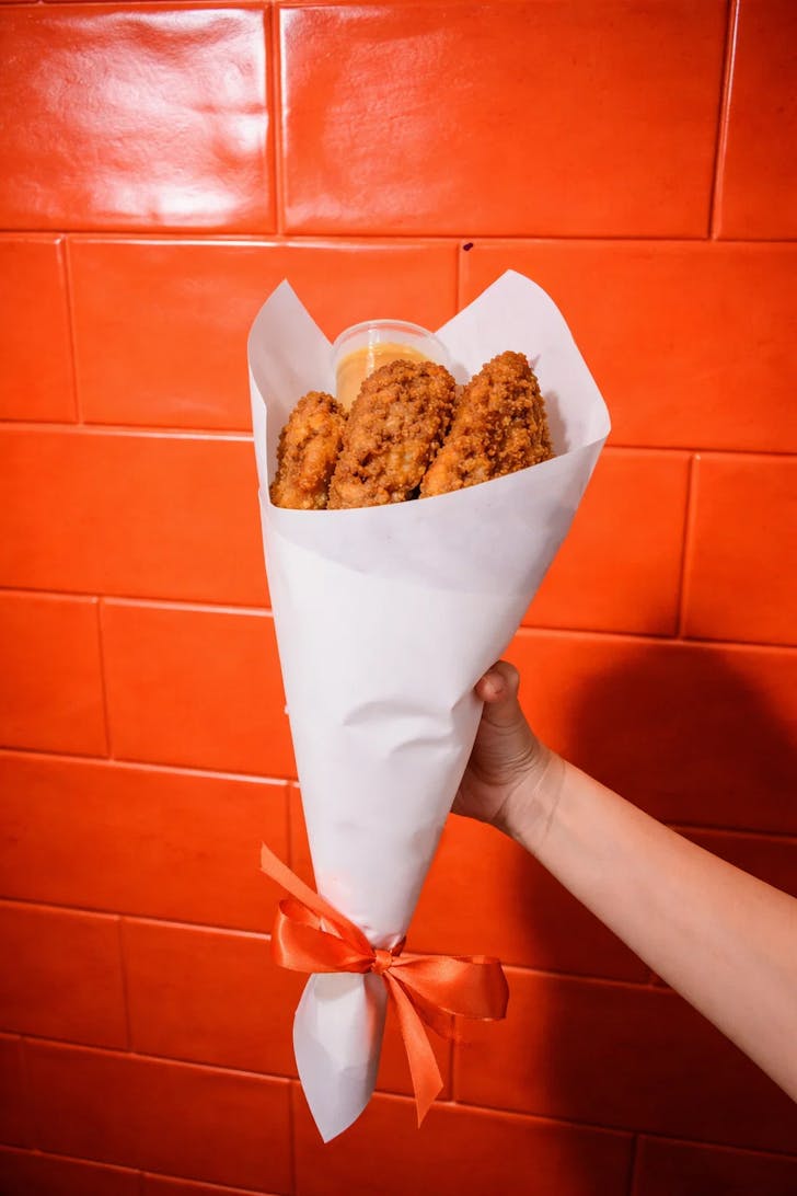 a bouqet of fried chicken tenders