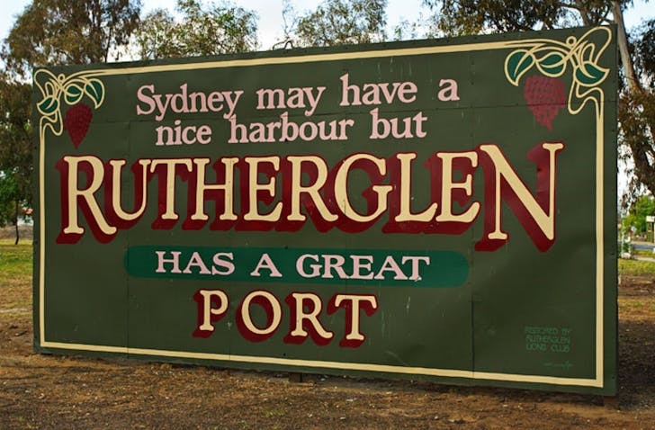 Rutherglen's main drag and iconic sign. Photo: Darren Stones