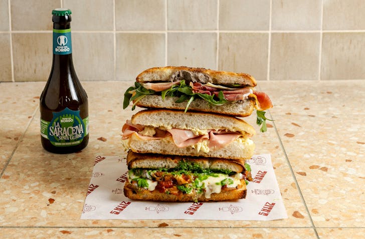 A three-stack of sandwiches from Zita's Focaccias.