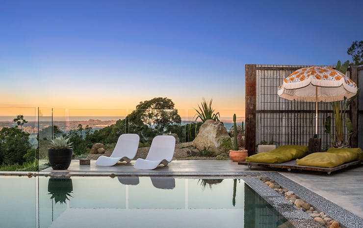 The pool area at Blackbird Byron.