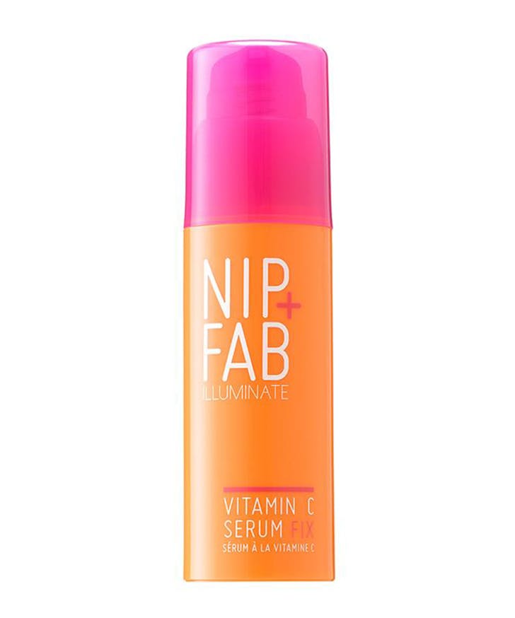 a pink and orange bottle.
