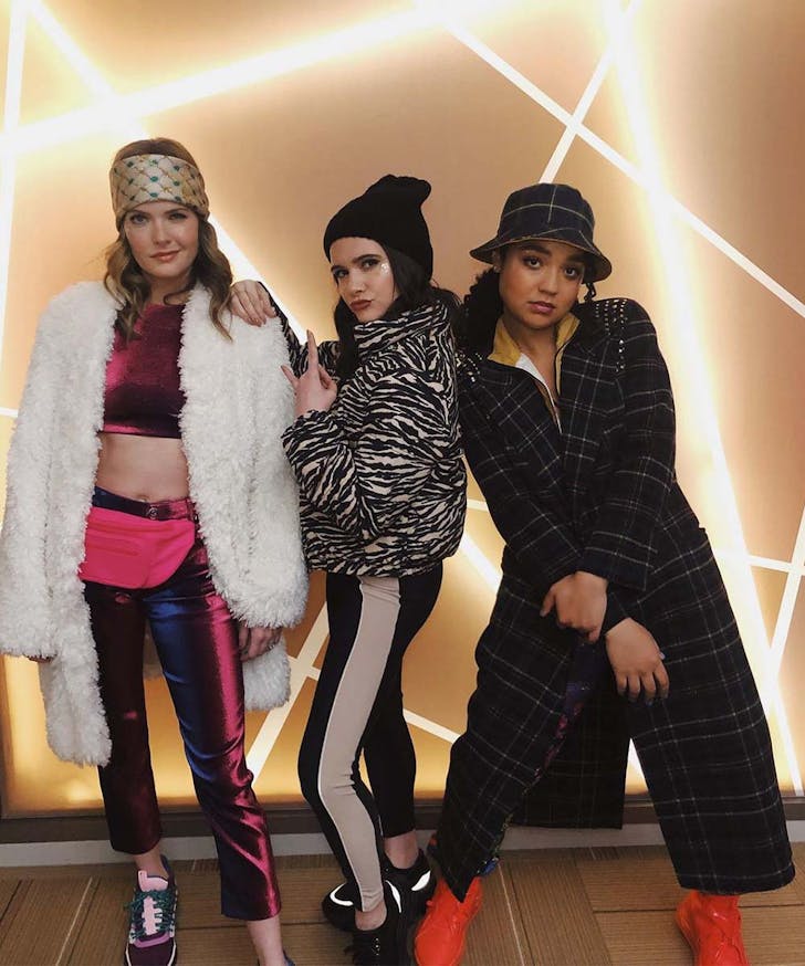  Aisha Dee, Katie Stevens and Meghann Fahy strike a pose on the set of The Bold Type
