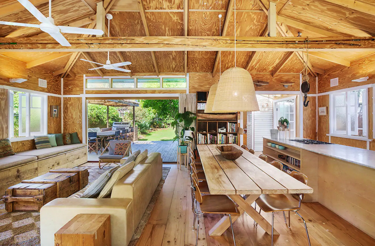 interior of converted old bungalow