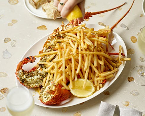 lobster with chips