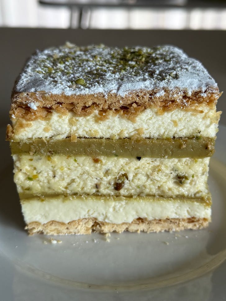 Pistachi Bavarese at Fleischer Cakes Malvern.