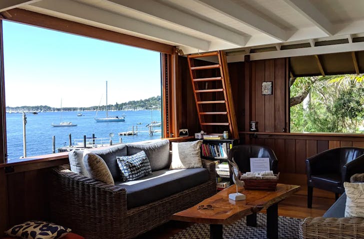 harbour view from coverted fisherman shed in sydney