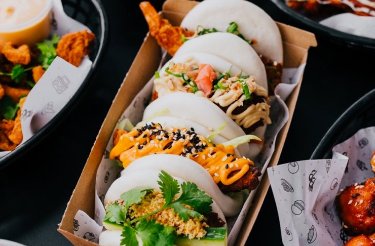 bao buns on tray