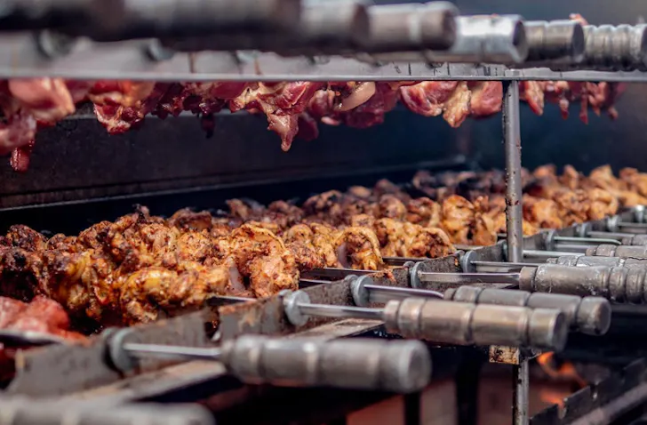 meats bbq on smoker