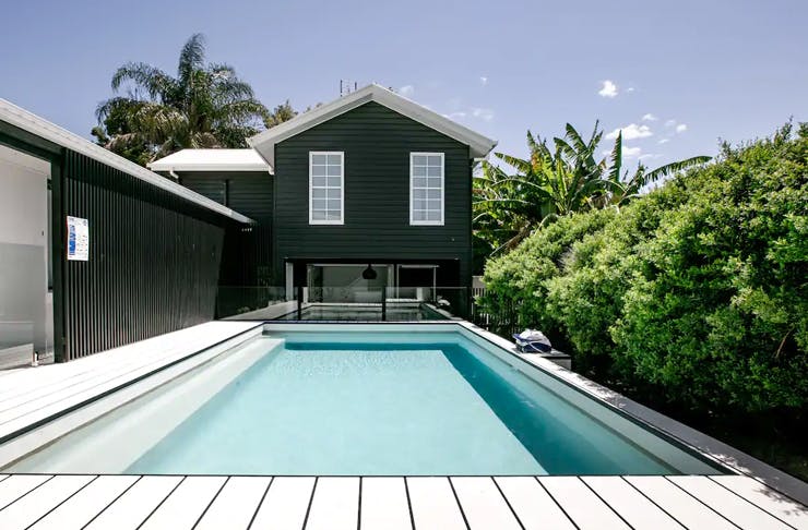 stunning modern pool house