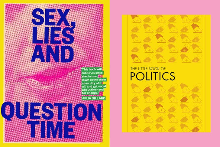 collage of political books