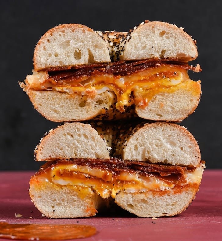 Black Seed Bagels loaded bagel