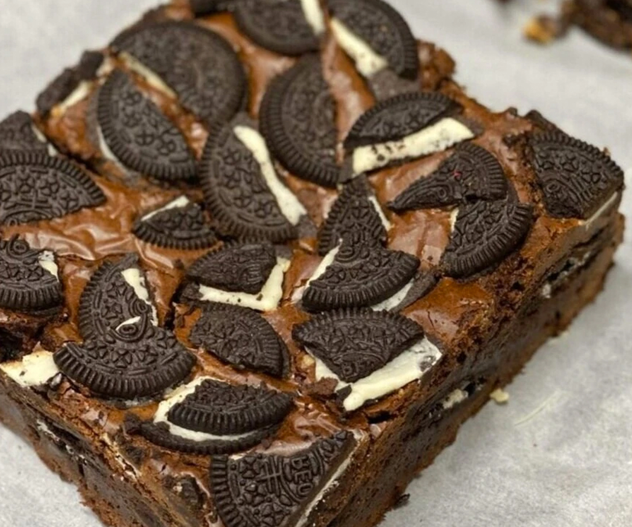 gigantic cookies and cream brownie