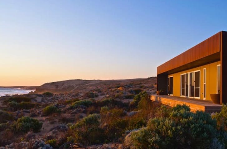 rustic hideaway on rugged beach