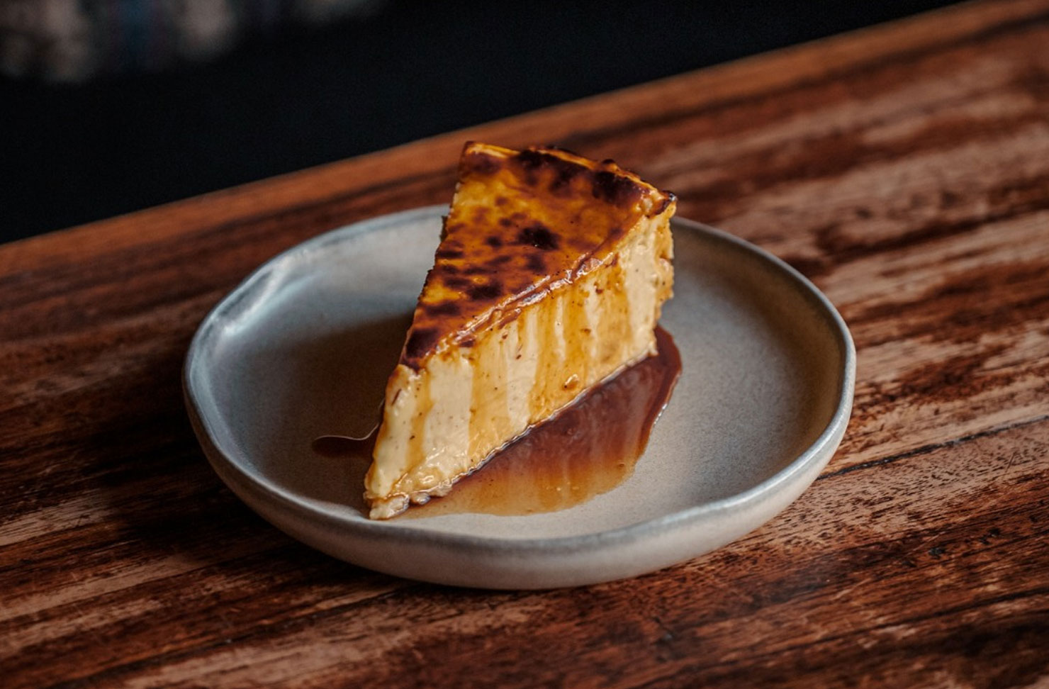 a slice of chai cheesecake