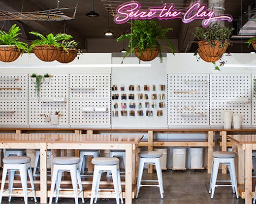 new ceramic studo with neon lights