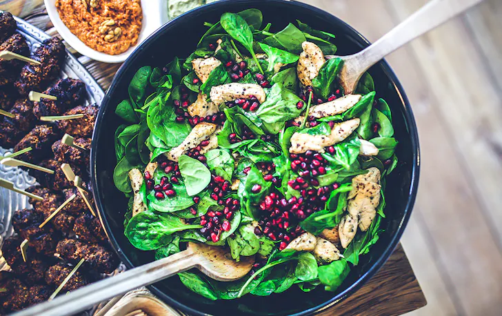 a large green salad