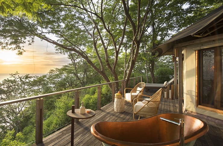 luxury eco resort in costa rica with outdoor deck bath