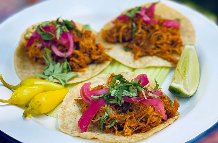 plate of three delicious tacos