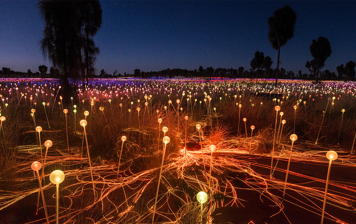 a stunning view of the field of light by bruce munro.