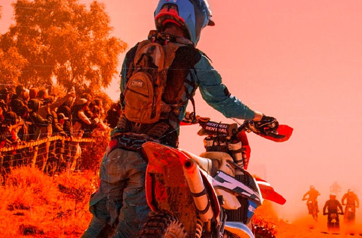 motorcyclist in the australian desert