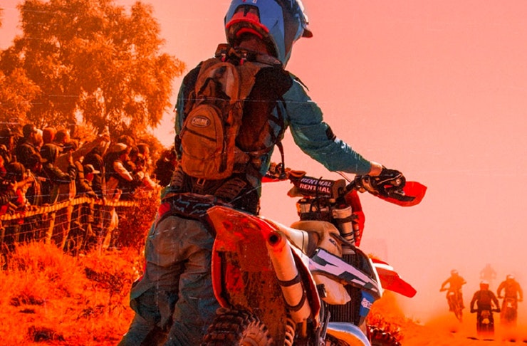 motorcyclist in the australian desert