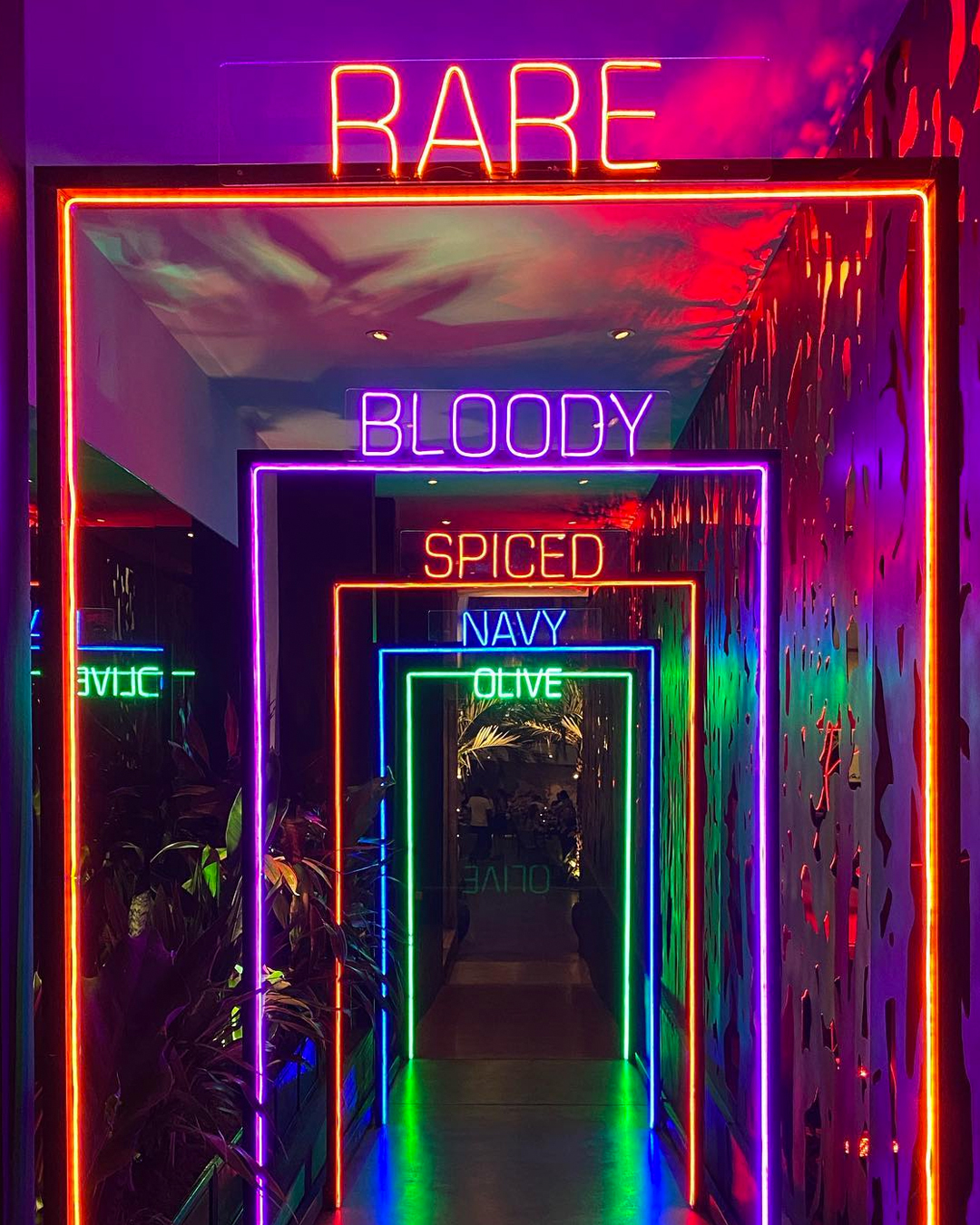 neon lights to a restaurant