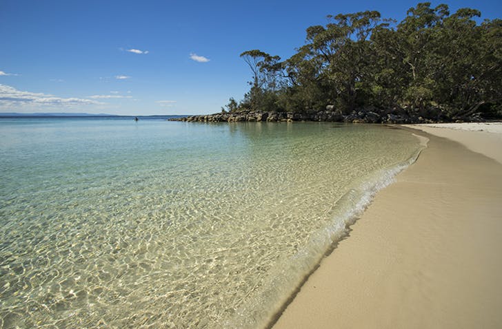 pristine stretch of sand along beach