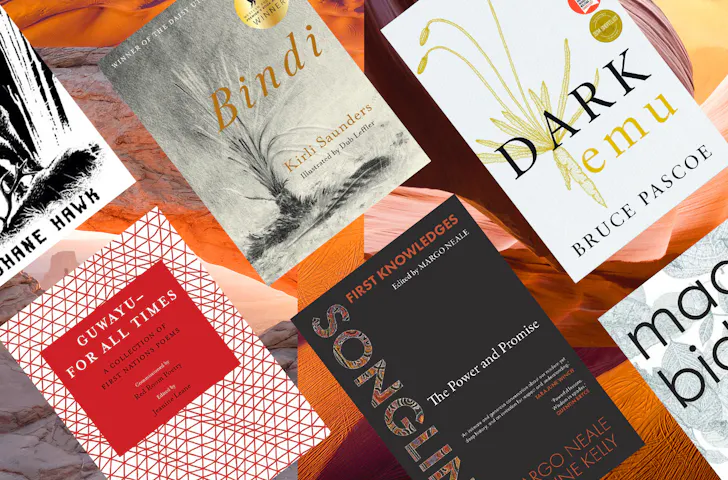 collage of the books written by first nations authors