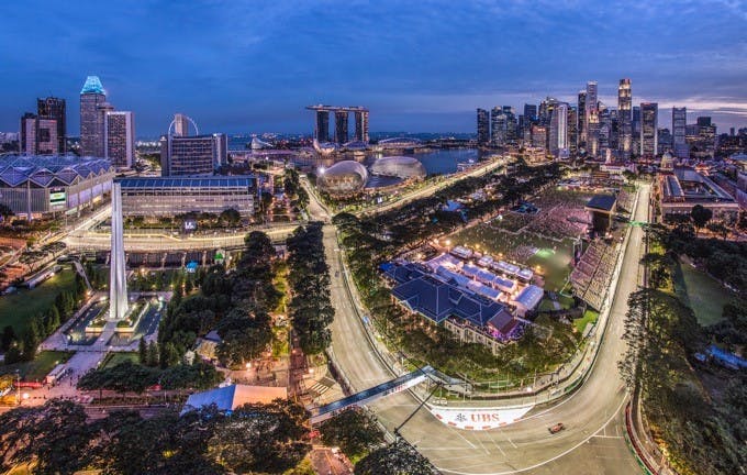 Marina Bay Sands F1 Grand Prix race track.