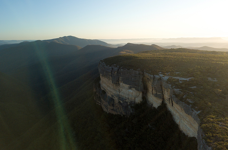 aerial view of cliff tops in Kanangra-Boyd National Park