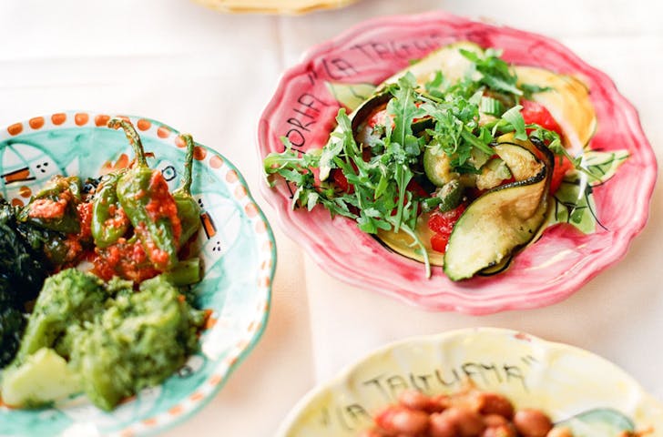 plates of veggies 