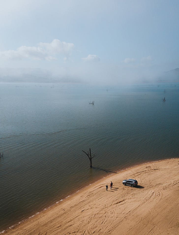 aerial view of lake hume during the day