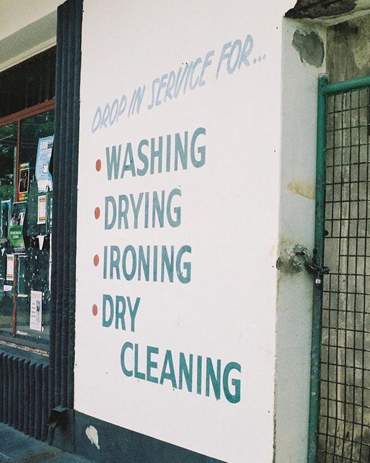 a rundown laundromat
