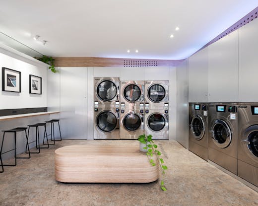 interior of potts point's new sustainable laundromat —landrlab