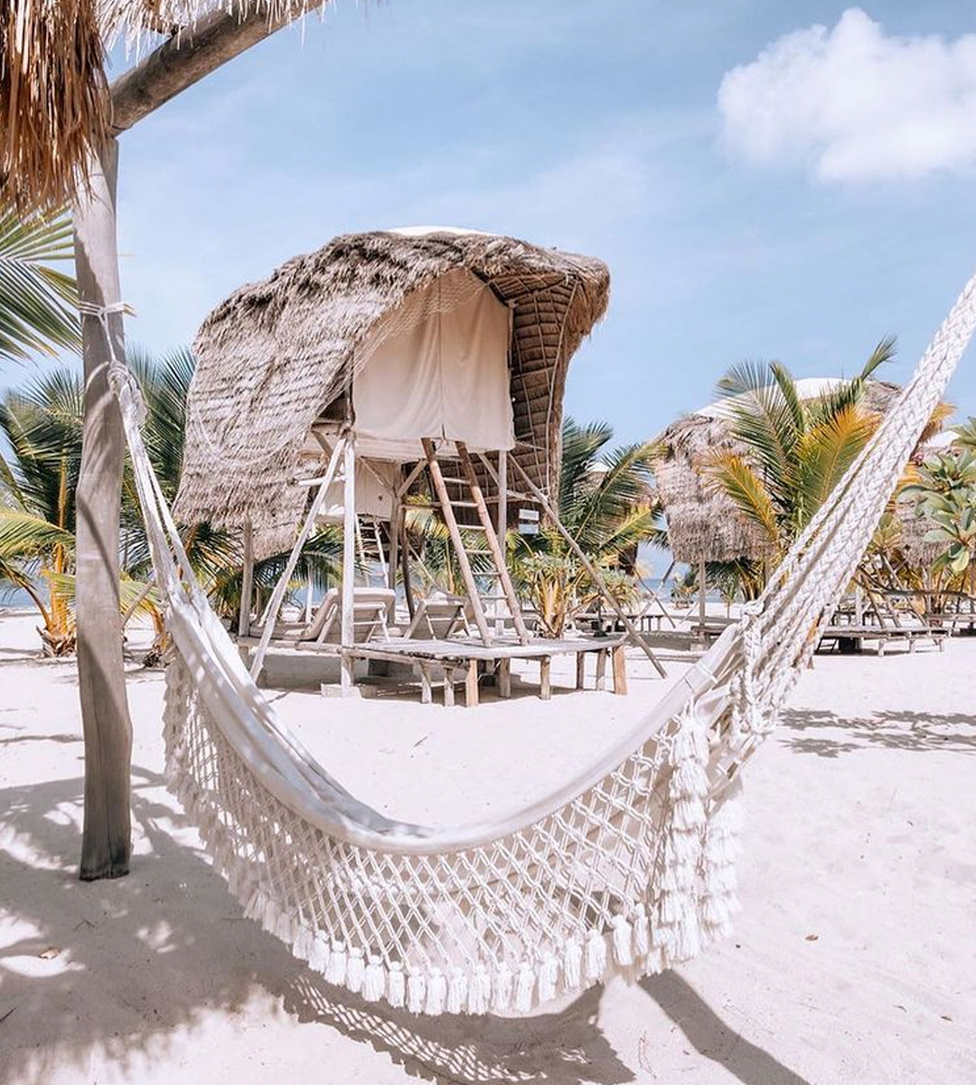 a beach shack on the beach