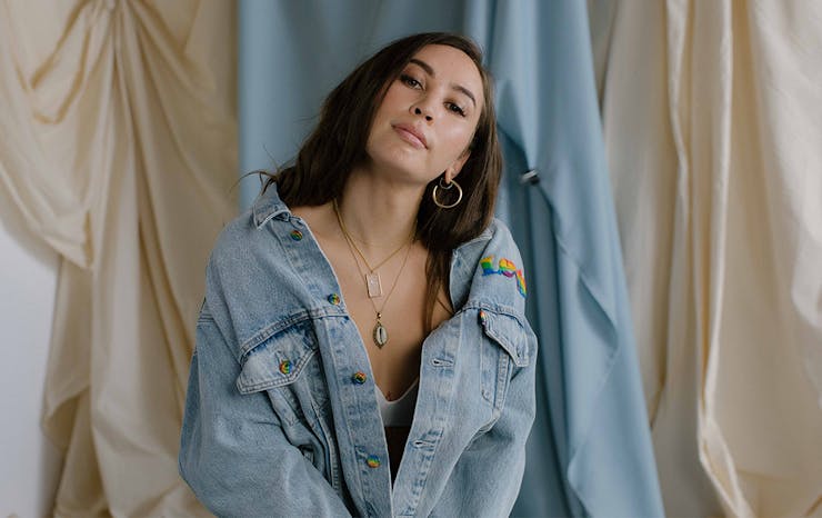 Artist Bhenji Ra rocks a Levi's denim jacket.