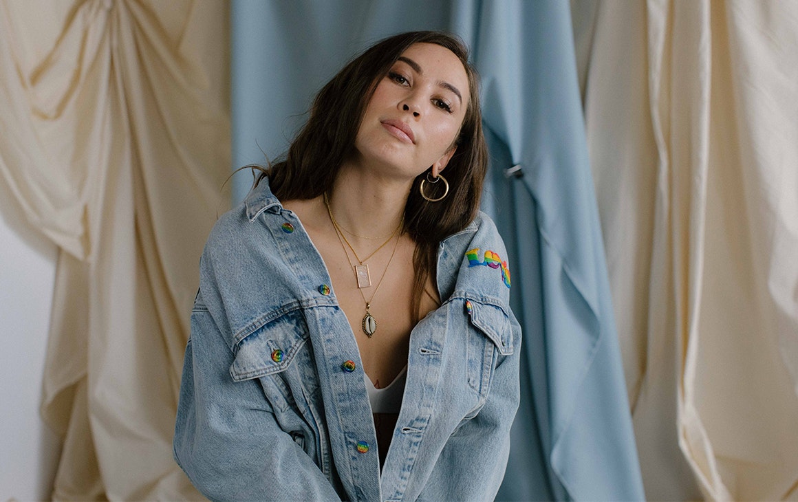 Artist Bhenji Ra rocks a Levi's denim jacket.
