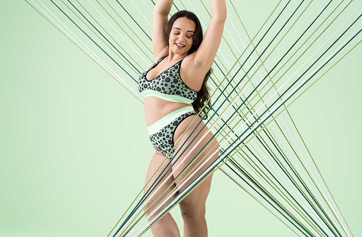 woman posing in lovehoney's sustainably-made lingerie