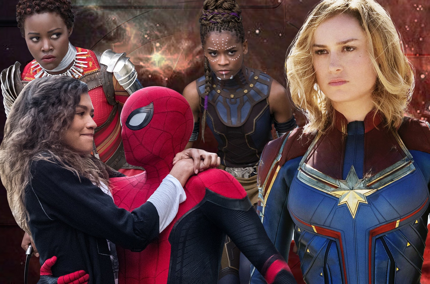 A collage of Marvel Universe characters