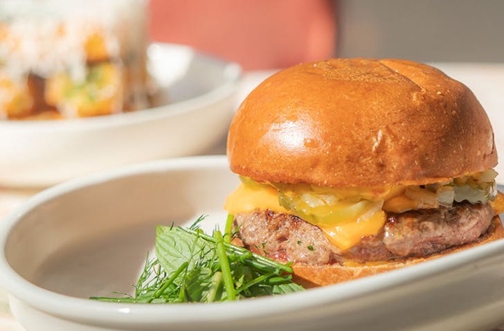 burger on a plate