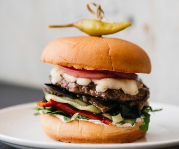burger on plate