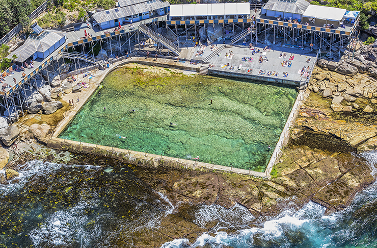 aerial view of ocean pool